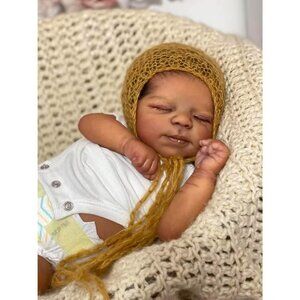 Realistic Reborn Baby Dolls Silicone Full Body Black Girl 18 Inch Reborn
